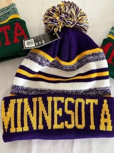 lot 101 image: Three Minnesota Themed Stocking Hats