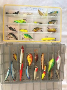 lot 152 image: Large Fishing Lure Lot in Plastic Storage