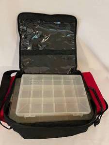 lot 264 image: Abu Garcia Nylon Tackle Box with Plastic Storage
