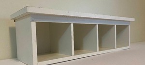 lot 274 image: Wall Mount 4 Compartment Wooden Shelf