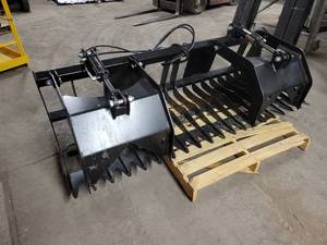 lot 263 image: NEW Skidloader Hydraulic Grapple  Rock Bucket - 84 Wide - NO SHIPPING