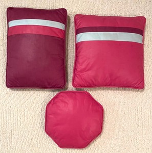 lot 54 image: Lamp with Fabric Covered Base and Matching Accent Pillows