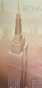 lot 86 image: The Manhattan Suite Vintage Framed Print by Richard Davies