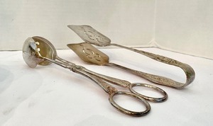 lot 82 image: Vintage Silver Plated Kitchen Serving Utensils