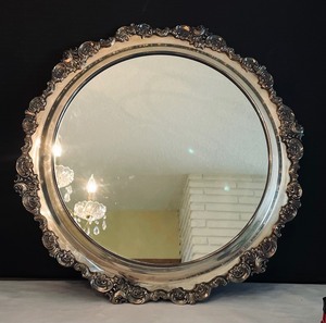 lot 84 image: Antique Wallace Baroque Silver Plated Footed Mirror Plateau