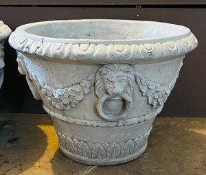 lot 113 image: Pair of Charming Cement Planters