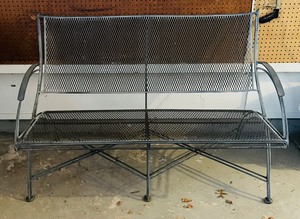 lot 111 image: Metal Patio Bench