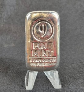 5oz .999 Fine Silver Bar - 9 Fine Mint