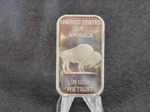 1oz .999 Fine Silver Bar - In God We Trust Buffalo Bar