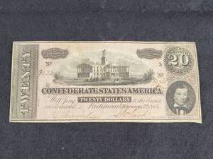 1864 $20 Confederate States of America Bill