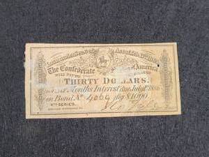1864 $1000 Confederate States of America Bond Coupon