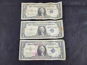 (3) 1957 $1 Silver Certificates