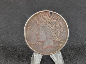 1oz .999 Fine Silver Peace Round w Hole Drilled for necklace