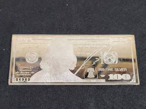 4oz .999 Fine Silver $100 Bill