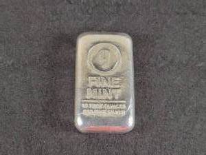 10oz .999 Fine Silver Bar - 9 Fine Mint