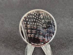 1oz .999 Fine US Flag Patriotic Round