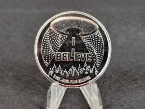 1oz .999 Fine Silver Round I BELIEVE AlienUFO