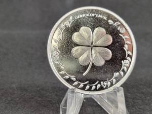 1oz .999 Fine Silver Round 4 leaf Clover  Horseshoe