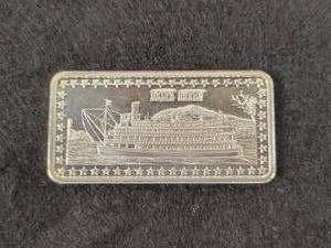 1oz .999 Fine Silver Bar - Hamilton Mint - Delta Queen Steam Boat