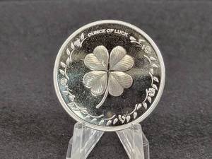 1oz .999 Fine Silver Round 4 leaf Clover  Horseshoe