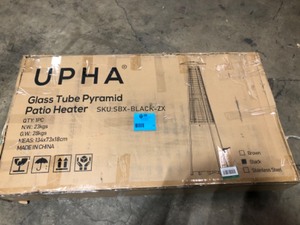 42,000 BTU Pyramid Outdoor Propane Patio Heater with Wheels in Black, Open Box, Review all pictures
