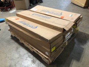 Cap A Tread Trail OakGeorgia Clay 47 in. Length x 12-18 in. W x 1-1116 in. T Vinyl Left Return for Stairs 1 in. T, Mix Lot 14 cases, Customer return , Review all pictures