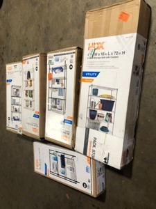 Mix Lot of HDX Storage Boxes, Racks, Customer return, review all pictures
