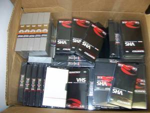lot 16 image: Various DVD-R, Mini-DV, VHS Tapes and Empty VHS Cases