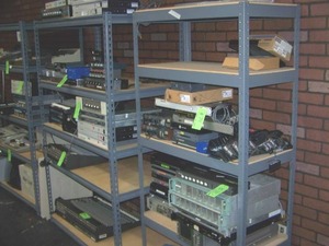 lot 92 image: Two Metal Storage  Shop Shelves ONLY, not items shown on Shelves