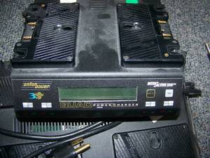 lot 102 image: Anton Bauer, Quad Battery Charger Unit and Batteries