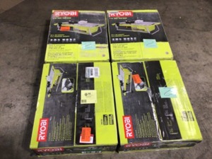 RYOBI 7 in. 4.8 Amp Tabletop Tile Saw, Lot of 4, Customer return, Review all pictures