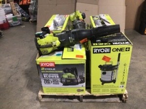 Mix lot of Ryobi Outdoor tools- 2 Cycle Backpack Blowers, Jet fan Blower, Various Models and Conditions, Review all pictures