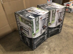 Hampton Bay 48000 BTU Stainless Steel Patio Heater, Lot of 2, Open Box, Review all pictures