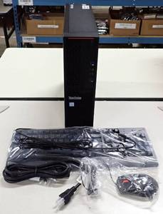 lot 4 image: Lenovo ThinkStation P320 PC  Intel Core I5-7500 CPU  3.40GHZ  8GB DDR4 RAM  256GB SSD  NO OS  Includes Keyboard, Mouse & CAB-AC Cable  In Original Packaging