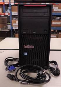 lot 6 image: Lenovo ThinkStation P320 PC  Intel Core I7-7700 CPU  3.60GHZ  16GB DDR4 RAM (2 x 8GB)  2TB HDD  512GB SSD  HD Graphics 630  Includes CAB-AC, VGA & Display Cables
