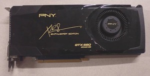 lot 10 image: PNY XLR8 GeForce GTX 680 Graphics Card  2GB GDDR5  2x DL-DVI  HDMI  DisplayPort 1.2  Model VCGGTX680XPB