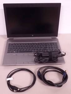 lot 17 image: HP ZBook 15 G5 Notebook  Intel Core I7-8850H CPU  2.60GHz  32GB DDR4 RAM (2x 16GB)  NO HD  NO OS  15.6 with 1920 x 1080 resolution  FHD Anti-glare  Quadro P2000  Includes USB-C, VGA & CAB-AC Cords