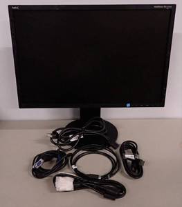 lot 25 image: NEC MultiSync EA223WM LCD Monitor  22 screen with 1680 x 1050 resolution  LED Backlight technology  Includes DVI, USB-C, DisplayPort, VGA and CAB-AC Cords