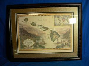 lot 4 image: Sandwich Isles Map in Frame