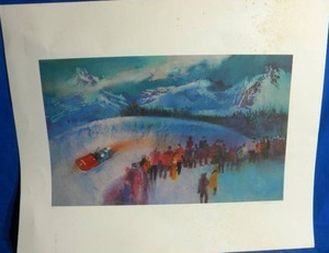 lot 14 image: Robert Peak Bobsled Team Lithograph Signed and Numbered in Pencil (Italia Bobsled) Limited Edition