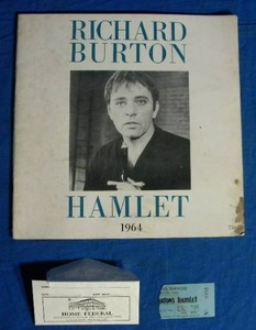 lot 28 image: Hamlet 1964 Richard Burton  Part of Original Ticket Stub