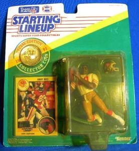 lot 81 image: 1991 Starting Lineup Jerry Rice Action Figure and Card