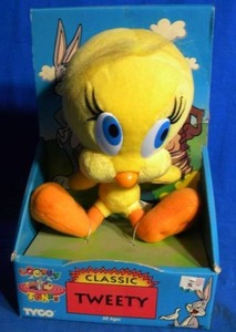lot 171 image: 1994 TYCO Loony Toons Classic Tweety Bird Plush Original Package
