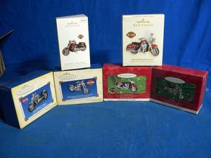 lot 244 image: Hallmark Harley Ornaments Set of 6