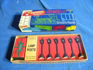 lot 282 image: Railway Express Agency with Set of Train Lamp Posts