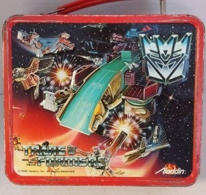 lot 303 image: 1986 Aladdin Hasbro Transformer Lunch Box (No Thermos)
