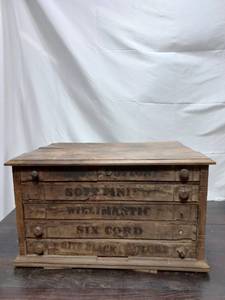 lot 2 image: Antique Willimantic Sewing Cabinet