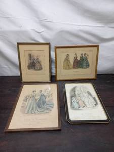lot 27 image: Collection Of Four Old Fashion Plates