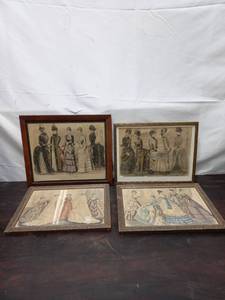 lot 29 image: Collection Of Four Old Fashion Plates