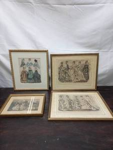 lot 30 image: Collection Of Four Old Fashion Plates
